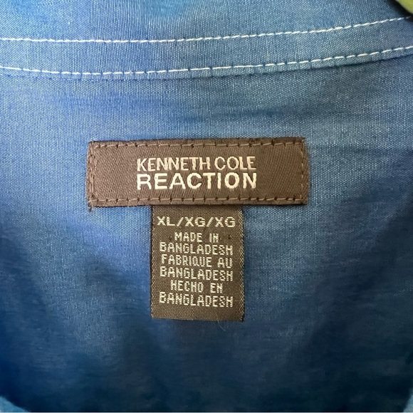 Kenneth Cole Blue Casual Button Down Shirt - Picture 2 of 4